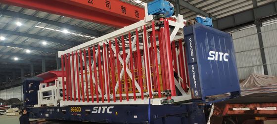 単層乾燥室 積木の積載と卸載設備