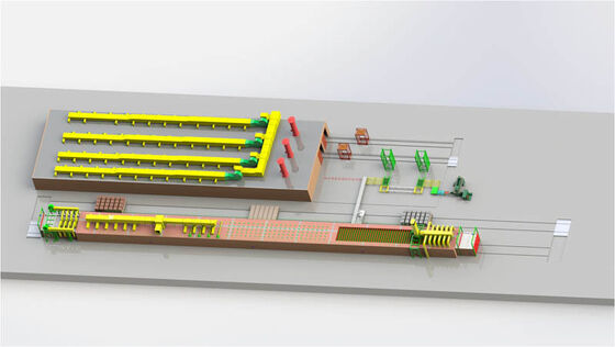 土砂積木の製造のためのトンネル乾燥機とトンネルオーブンを持つ完全自動土砂積木生産ライン,1日100~1,200トン