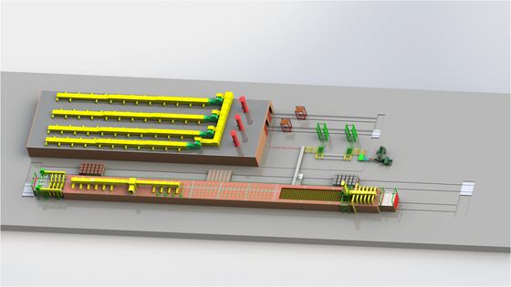 土砂積木の製造のためのトンネル乾燥機とトンネルオーブンを持つ完全自動土砂積木生産ライン,1日100~1,200トン